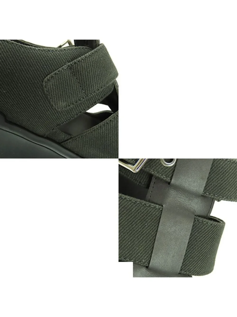 Hermes Leglis Silver Cotton Leather Gurkha Sandals